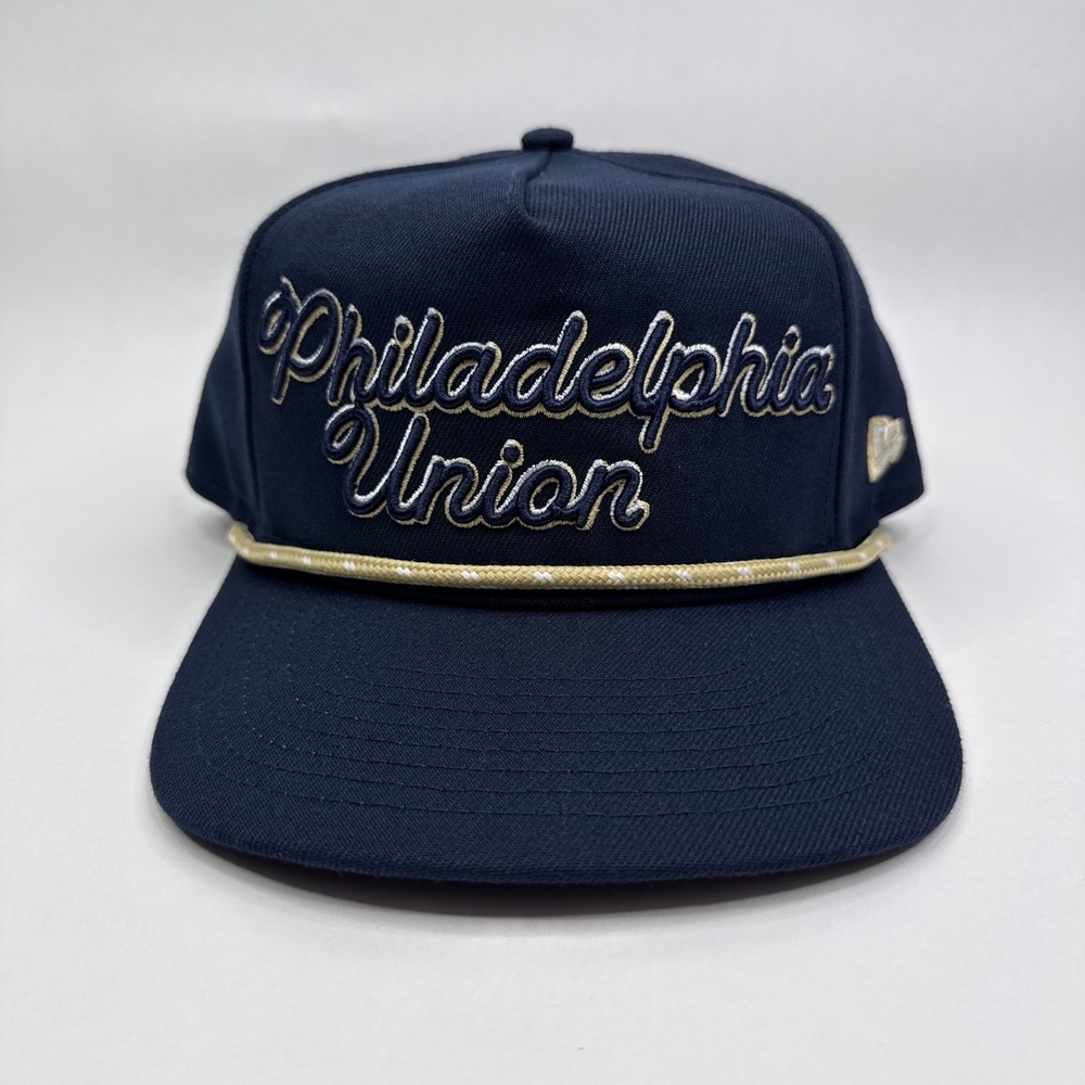 Philadelphia Union MLS New Era Golfer Snapback Hat Navy Blue Rope Script Cap
